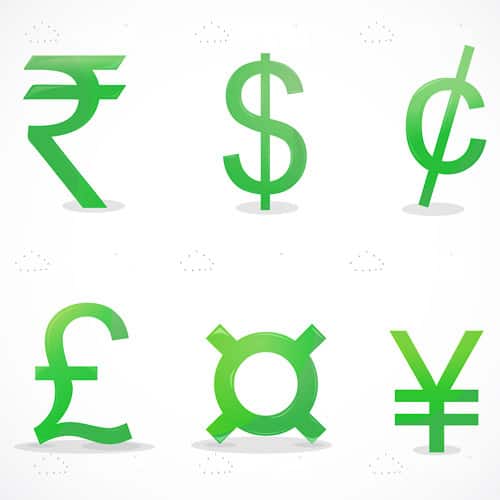 Various Currency Symbols